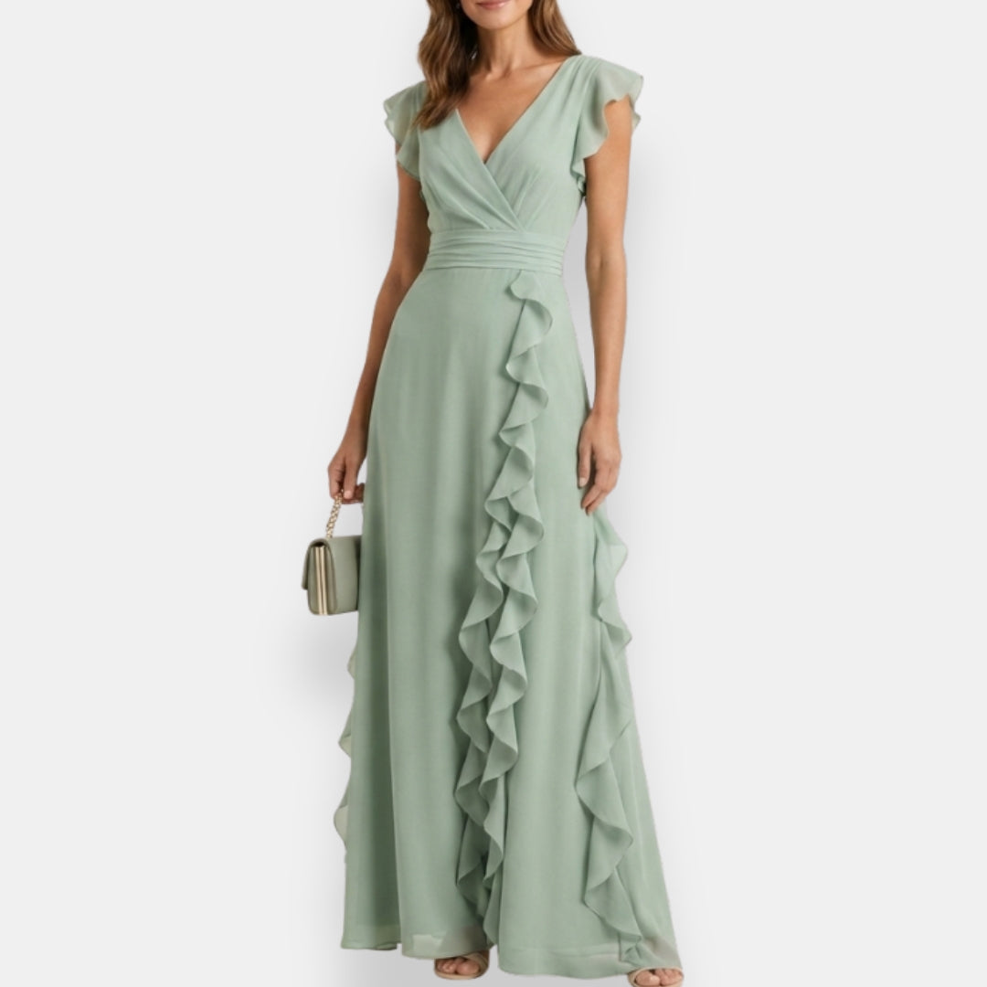 Abbie | Stilvolles Abendkleid mit femininer Rüschenkante