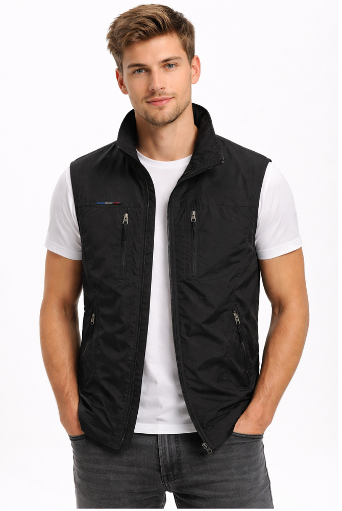 Bodywarmer Heren Rits Opstaande Kraag Outdoor Vest - Image 4