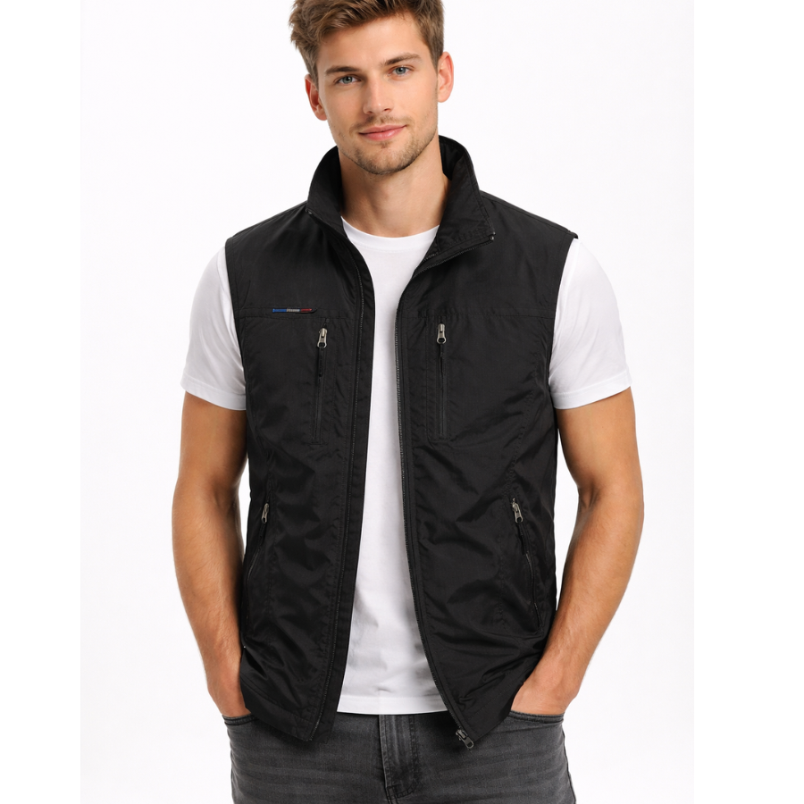 Bodywarmer Heren Rits Opstaande Kraag Outdoor Vest - Image 4