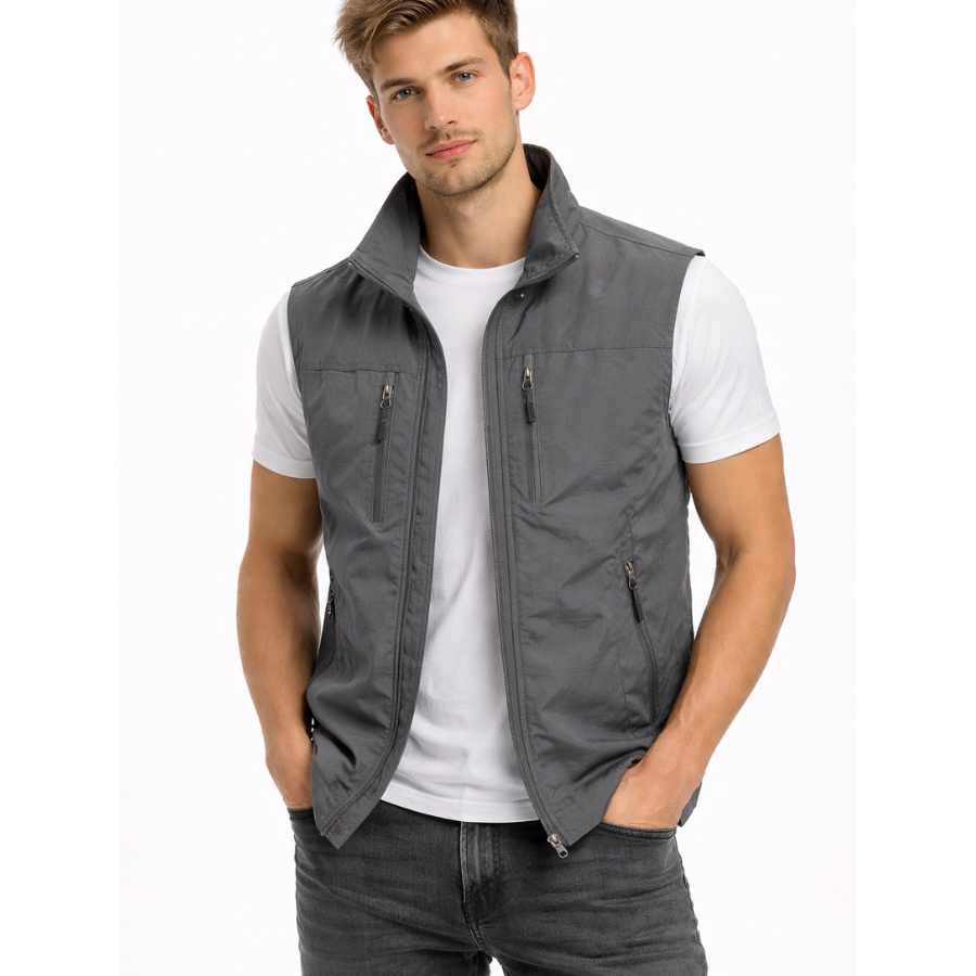 Bodywarmer Heren Rits Opstaande Kraag Outdoor Vest - Image 3