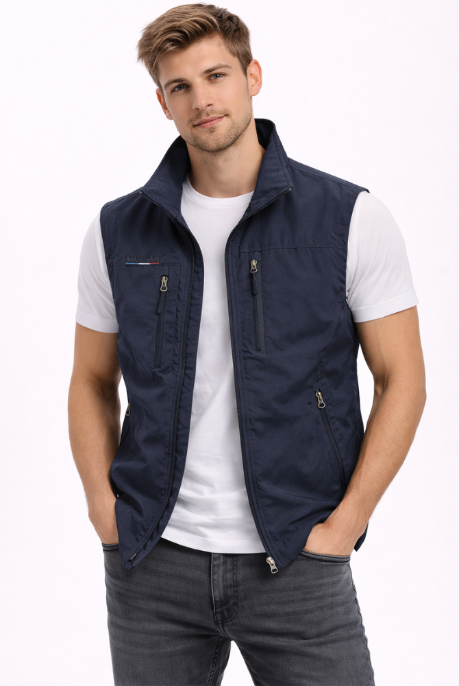 Bodywarmer Heren Rits Opstaande Kraag Outdoor Vest - Image 2
