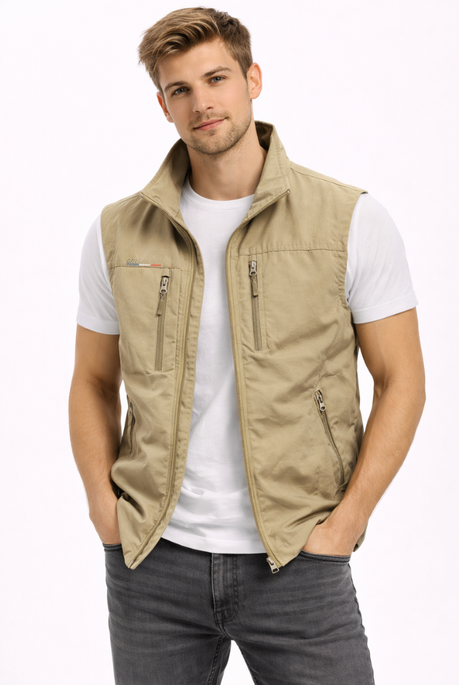 Bodywarmer Heren Rits Opstaande Kraag Outdoor Vest - Image 7