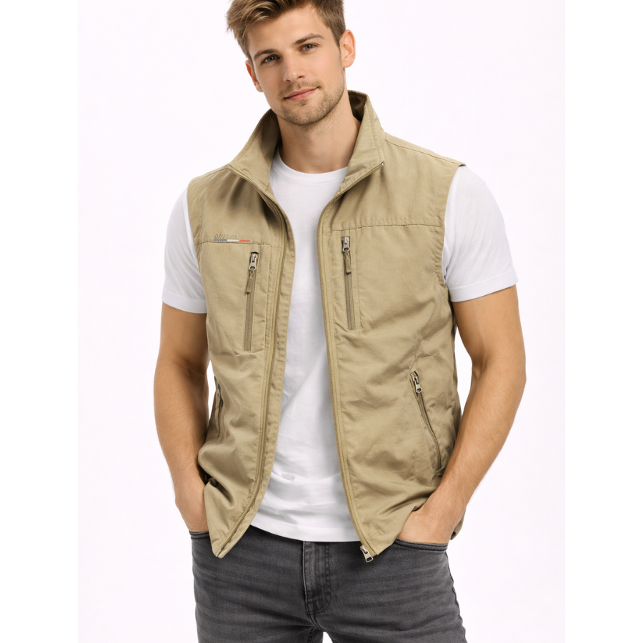 Bodywarmer Heren Rits Opstaande Kraag Outdoor Vest - Image 7