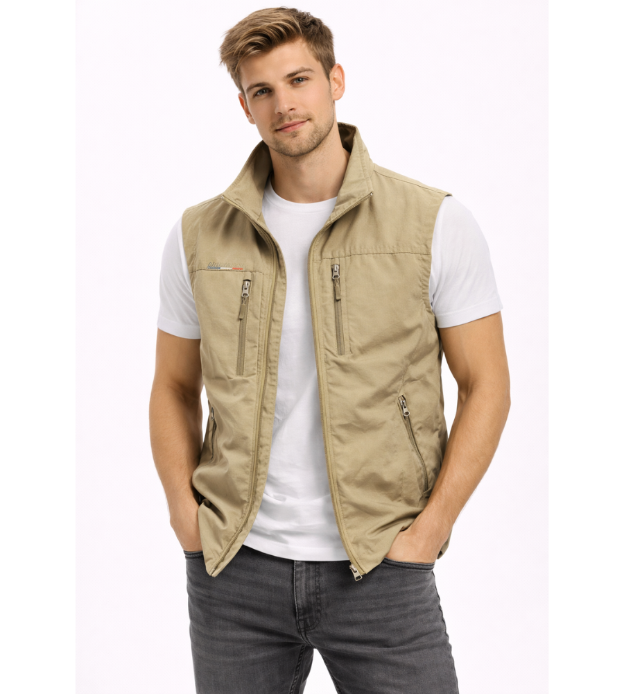Bodywarmer Heren Rits Opstaande Kraag Outdoor Vest - Image 7