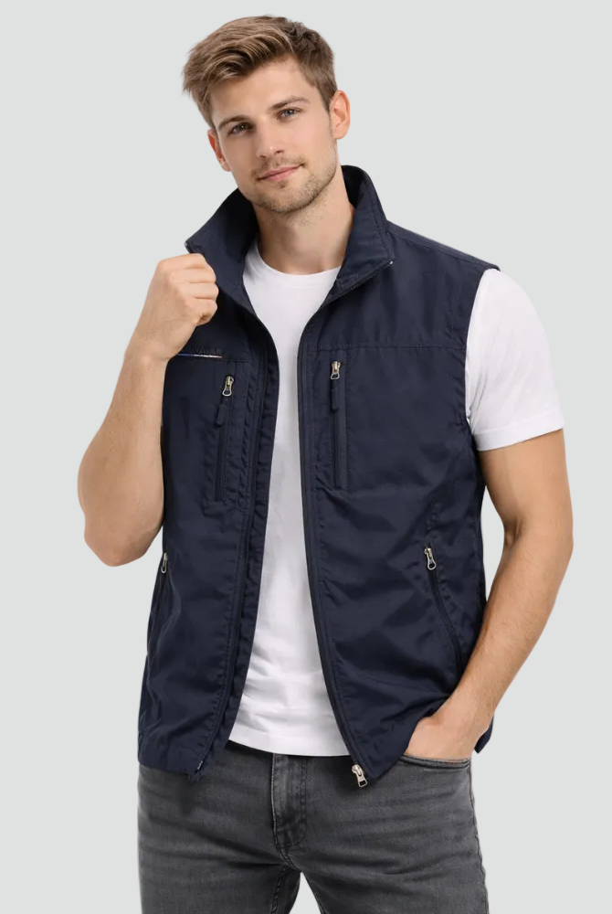 Bodywarmer Heren Rits Opstaande Kraag Outdoor Vest