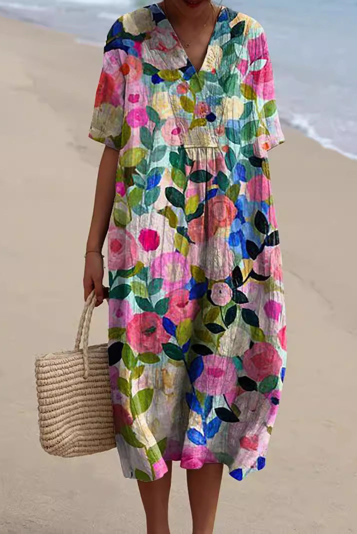 Hannah - Buntes Sommerkleid Mit Blumen