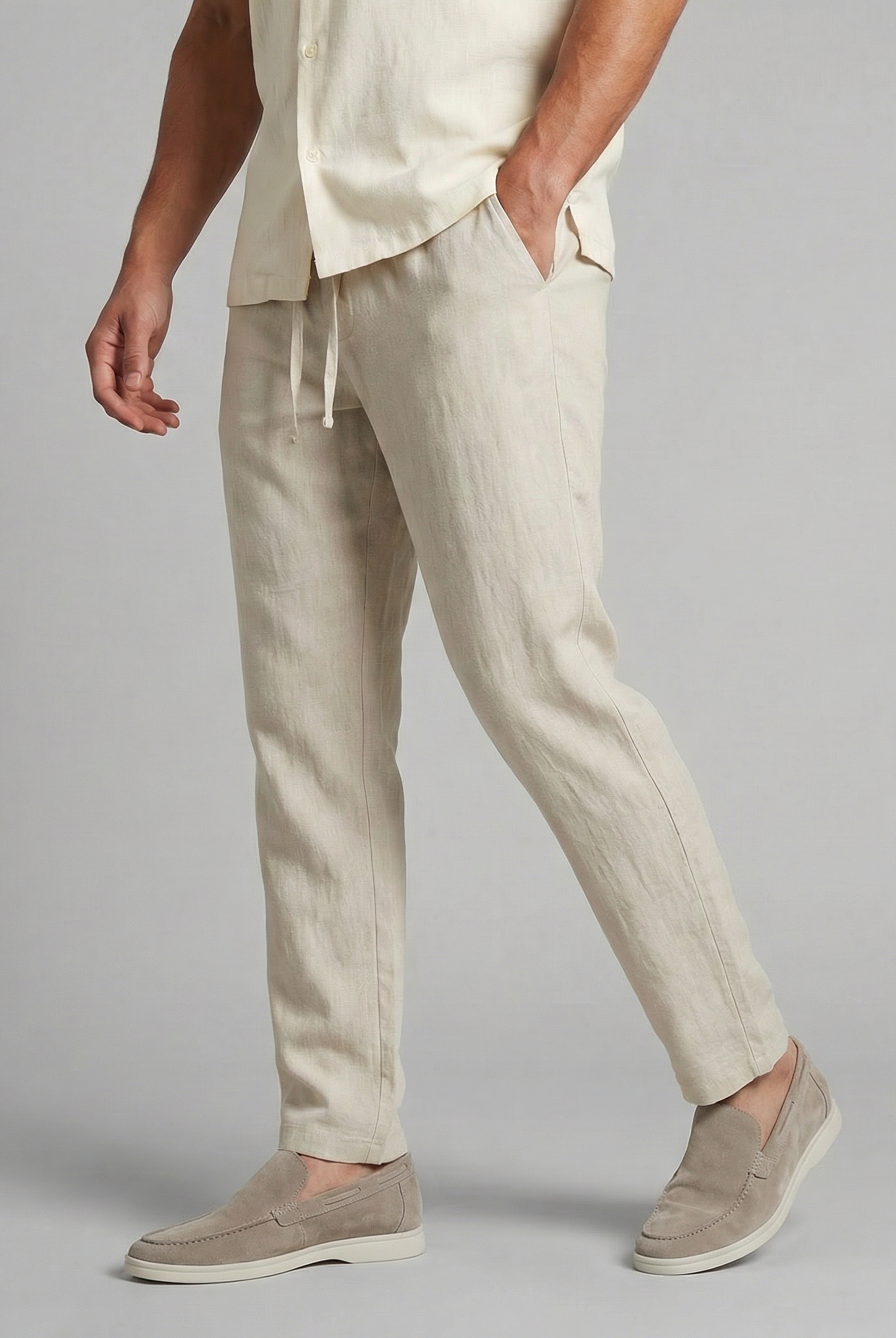 Broek Heren Wide Leg Casual Zomer