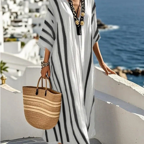 Lange Kaftan Jurk Dames Losvallend Zomer - Image 5