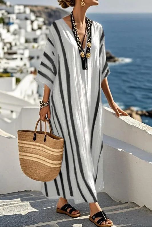 Lange Kaftan Jurk Dames Losvallend Zomer - Image 5