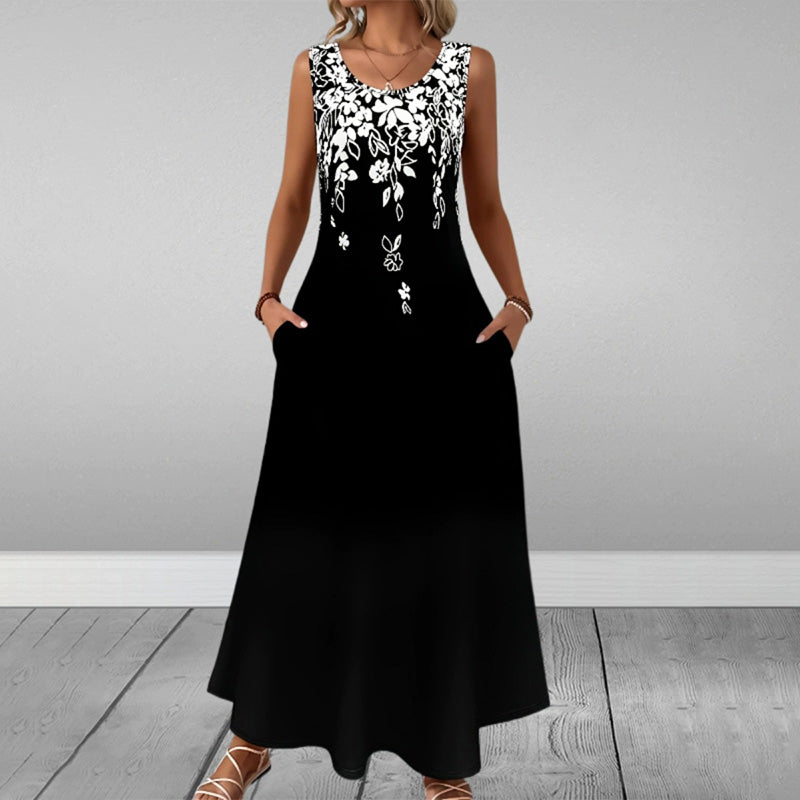 Abrianna | Ärmelloses elegantes Kleid mit Print - Image 2