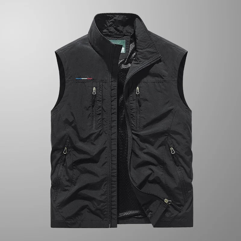 Bodywarmer Heren Rits Opstaande Kraag Outdoor Vest - Image 9