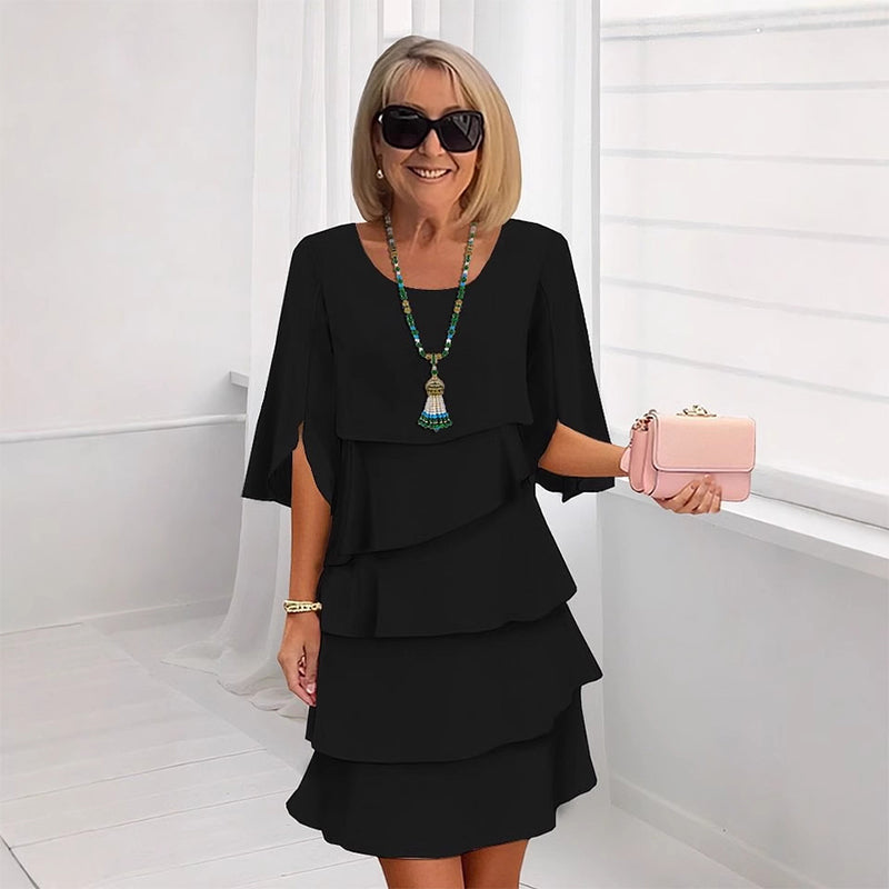 Chic Schichtkleid mit Puffärmeln für Frauen - Image 13