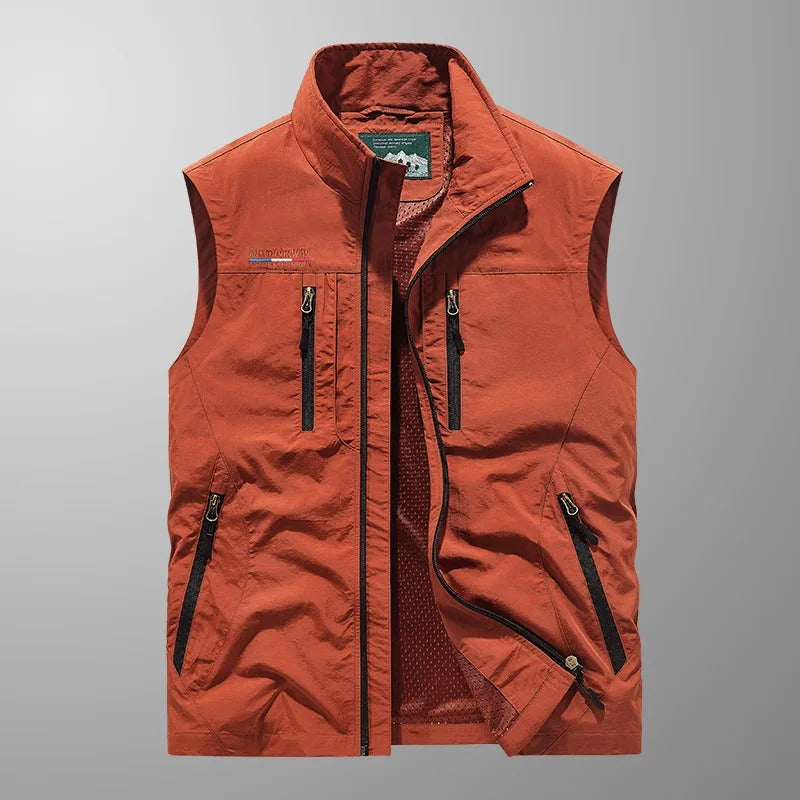 Bodywarmer Heren Rits Opstaande Kraag Outdoor Vest - Image 12