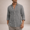 Men's Long Sleeve Regular Fit Open Collar Breathable Linen Shirt