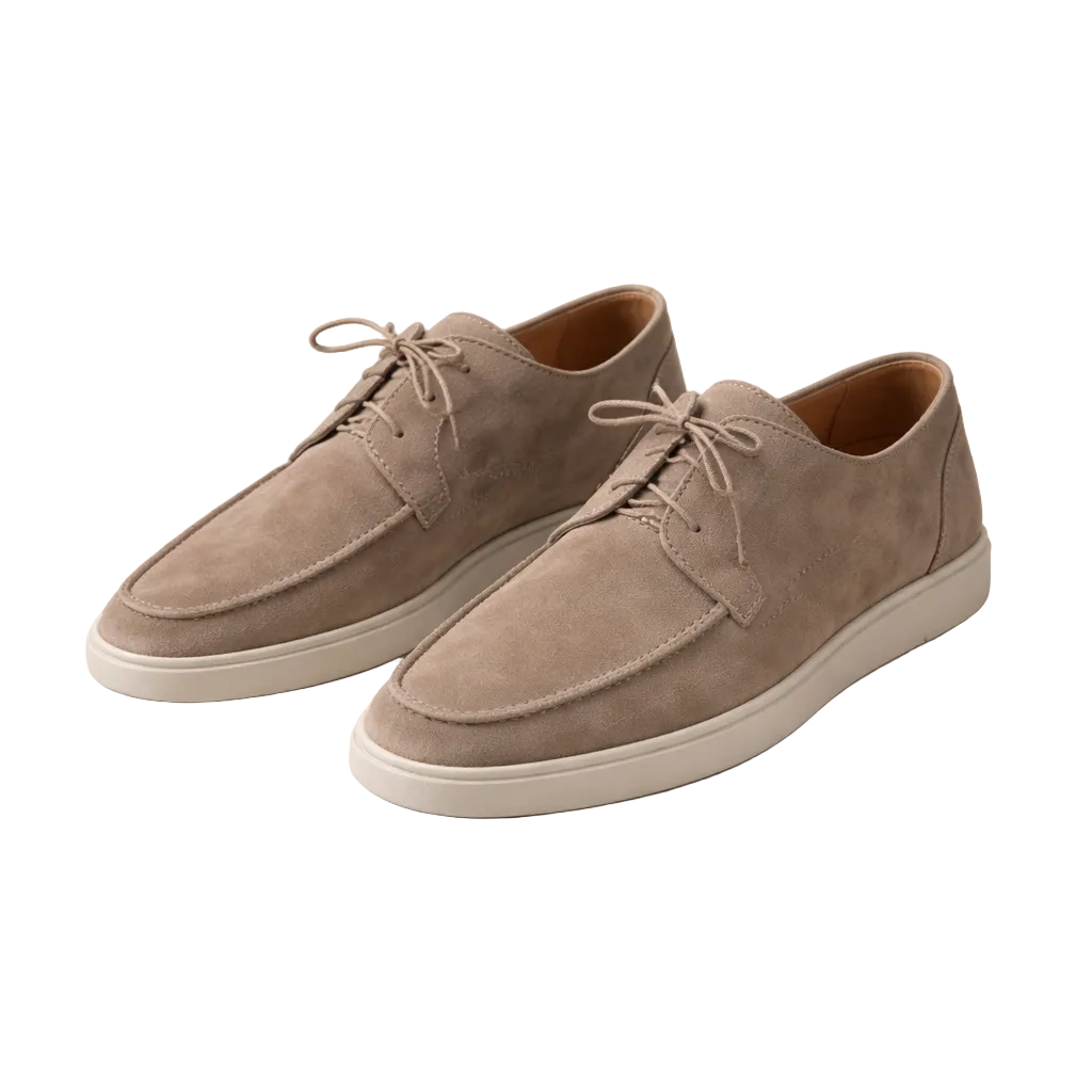 Loafers Suede Heren Regular Fit Leer Vetersluiting Gesloten Neus - Image 5
