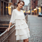 Chic Schichtkleid mit Puffärmeln für Frauen - Image 8