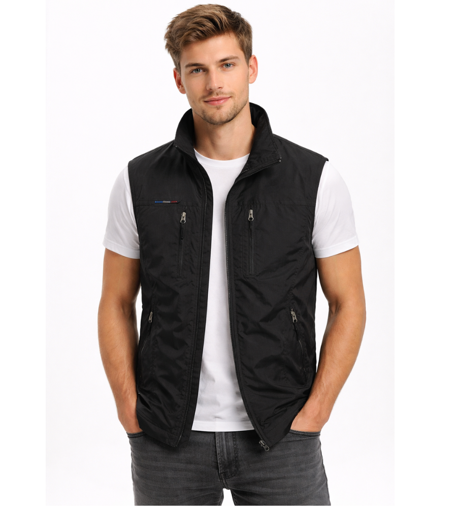 Bodywarmer Heren Rits Opstaande Kraag Outdoor Vest - Image 4