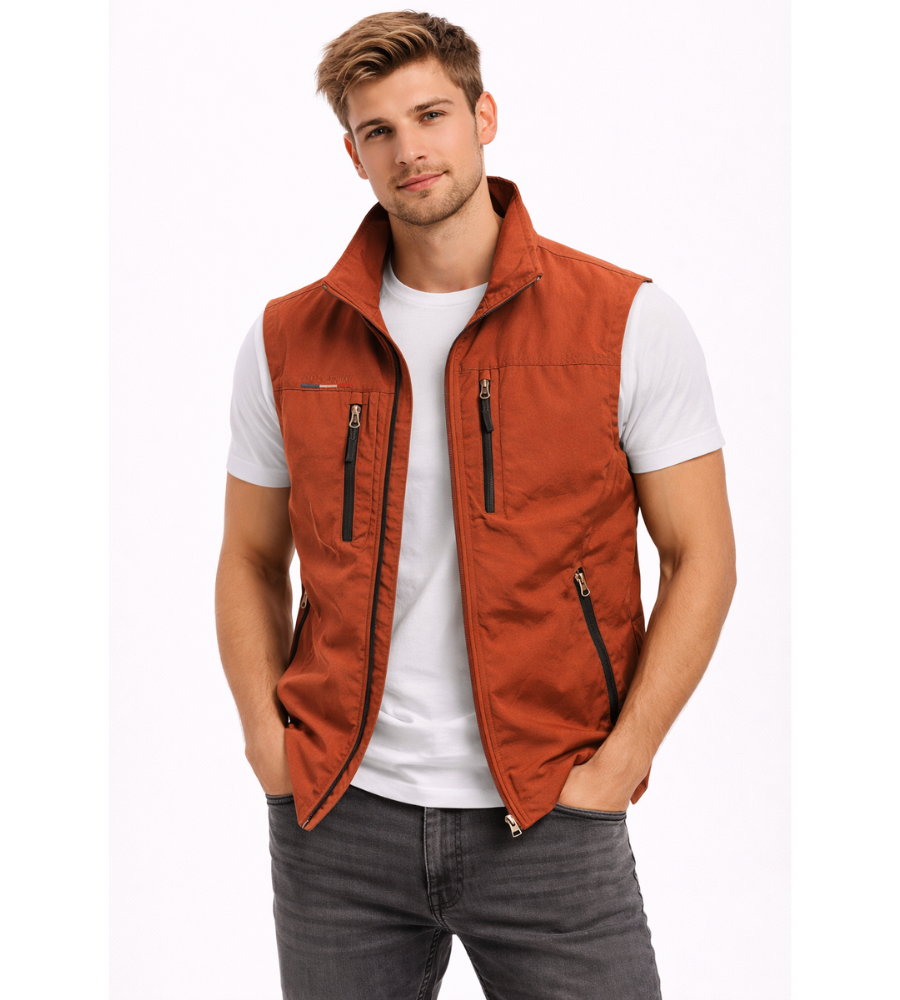 Bodywarmer Heren Rits Opstaande Kraag Outdoor Vest - Image 6