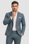 Herre Slim Fit Linnedjakkesæt Blazer Bukser Sommer Bryllup