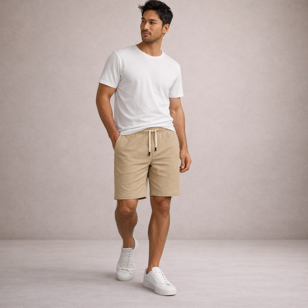 Korte Broek Heren Linnen Regular Fit Ademend Zomer Casual - Image 23