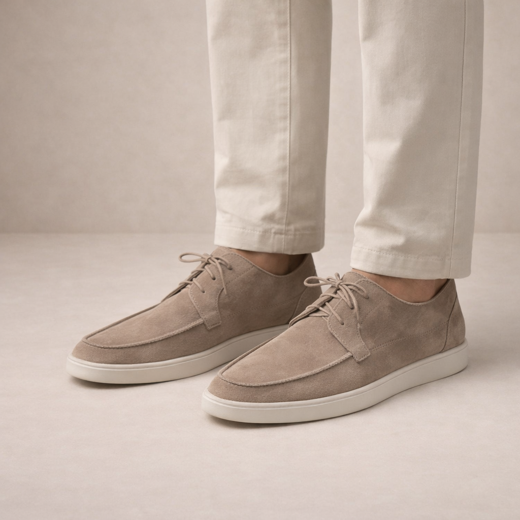 Loafers Suede Heren Regular Fit Leer Vetersluiting Gesloten Neus - Image 2