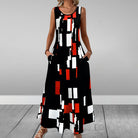 Abrianna | Ärmelloses elegantes Kleid mit Print - Image 5