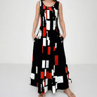 Abrianna | Ärmelloses elegantes Kleid mit Print - Image 3