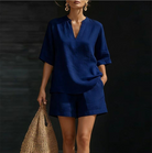 Aaleigha | Leichtes Shorts-Set mit V-Ausschnitt-Bluse - Image 6